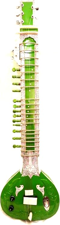 Indian Handmade ~ Electric Sitar Shri Ravi Shankar Style Designer Tun Wood Free String & Mizrab
