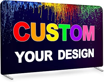 Custom Tension Fabric Trade Show Display Backdrop, Personalized Step and Repeat Backdrop with Photo Logo for Booth, Exhibition, Party, Wedding Single-Sided-7.5x7.5FT