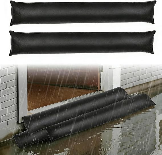 2Pcs Water Activated Flood Barriers 150cm, Reusable Sandless Sandbags