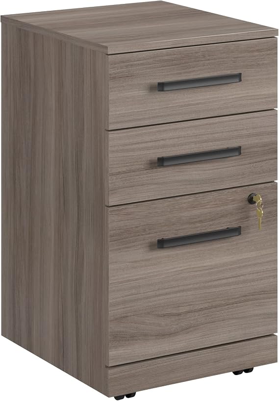 OfficeWorks by Sauder Affirm Mobile File, L: 15.55'' x W: 19.45'' x H: 28.43'', Hudson Elm Finish