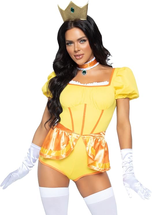 Leg Avenue Women's 3 Pc Sexy Sunflower Princess Costume with Romper, Choker, Crown