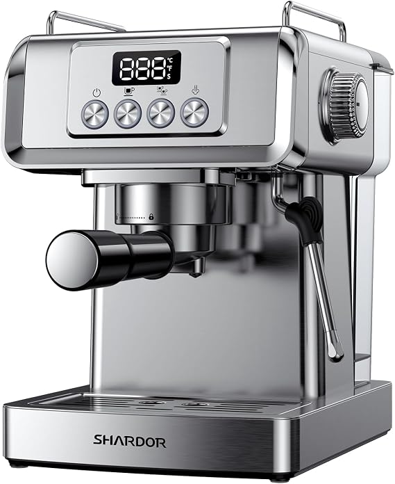 SHARDOR Flat Burr Coffee Grinder Bundle with Espresso Machine