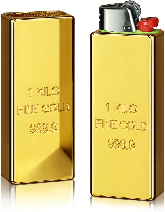 Gold Bar Lighter Case, Vintage Metal Lighter Holder Cover for J6 Lighters