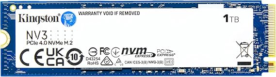 Kingston NV3 1TB PCI-Express 4.0 M.2 6000/4000 Mb/s SSD Memory SNV3S/1000G