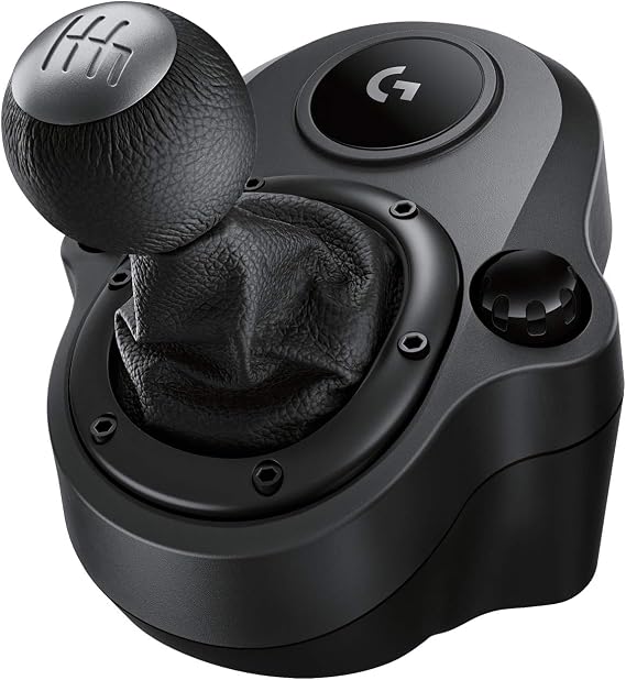 Logitech G Driving Force Racing Wheels Shifter for G29 | G920 & G923, 6 Speed, Push Down Reverse Gear, Steel and Leather Construction - Black