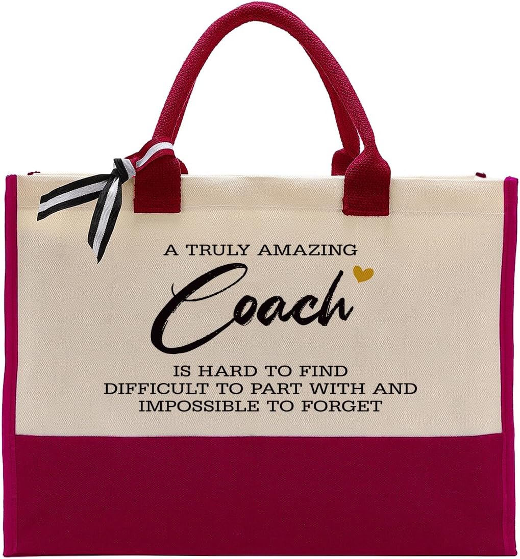 Canvas Bag Gift for Coach - Cotton Tote Bag, Appreciation Gift, Womens Weekend Bag, Reusable Grocery Bag - A Truly Amazing Coach Is Hard to Find