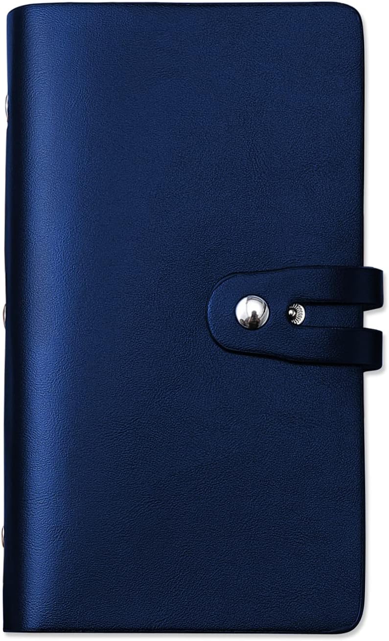 RFID Credit Card Holder, Leather Business Card Organizer with 96 Card Slots, Credit Card Protector for Managing Your Different Cards and Important Documents to Prevent Loss or Damage Blue