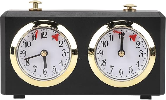 Chess Clock, Analog Timer Wind Up Mechanical Chess Clock with Large Easy to Read Dials Chess Clock Timer Count Up Count Down Timer for Board Game International Chess, No Battery