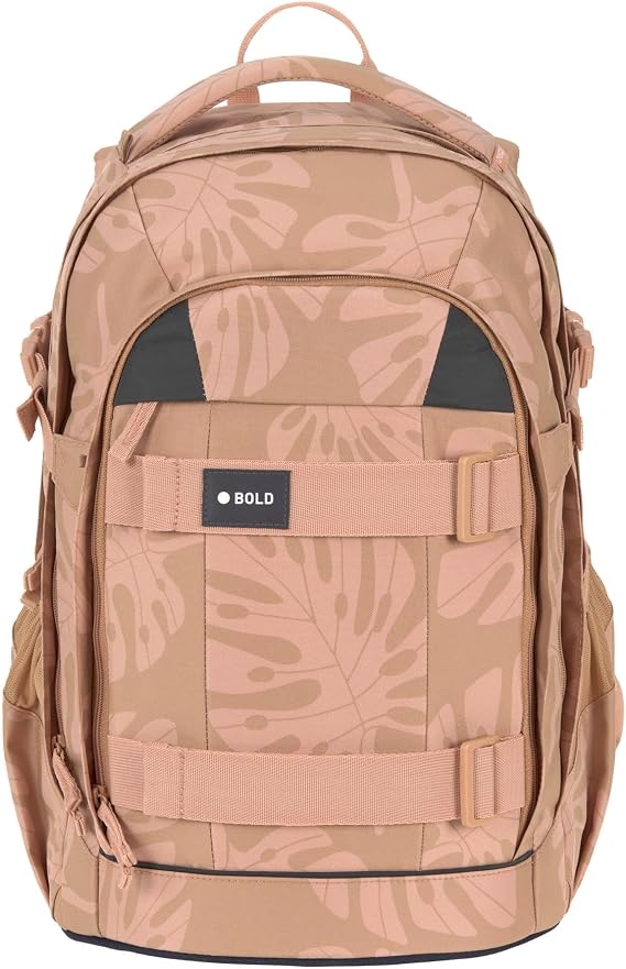 BOLD Lässig Ergonomischer Schulrucksack 30L Leaves Caramel