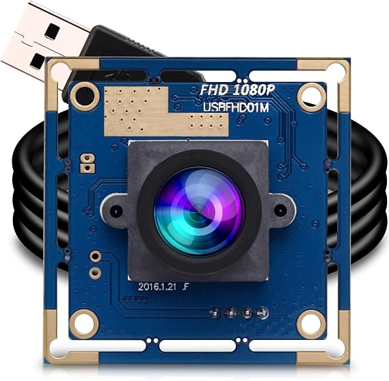 ELP USB Security Camera Module - 1080P HD, Wide Angle, High Speed, PC Camera, Mini UVC, USB2.0, Video Webcam Board, Industrial, Lightburn, for Laptop, Jetson Nano