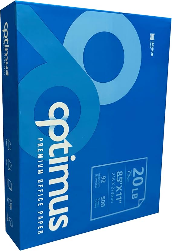 Multipurpose Copy Printer Paper, 8.5 x 11, 20 lb, 500 sheets, (White, 500 SHEETS/1 REAM), Office copy paper, Copy and print paper, White printer paper, Multi-use printer & copy paper