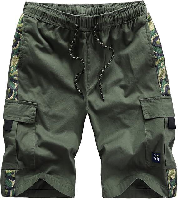 Ymosrh Men's Khaki Shorts Men Summer Fashion Casual Printed Loose Quick-Drying Shorts Beach Pants Cargo Shorts