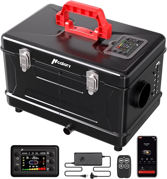 8KW Diesel Heater, 5L Toolbox Compact 2S Portable Diesel Air Heater 110V/12/24V All in One Fast Heating with App Control, Altitude Mode and no tick for RV Garage Camper 2025