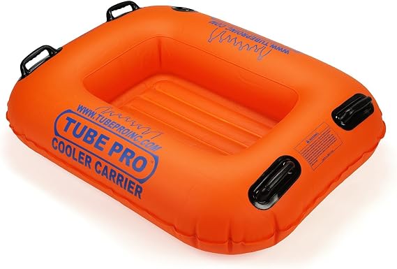 Tube Pro Premium Orange River Cooler Carrier 50 Quart- Heavy Duty, Commercial Grade, Inflatable