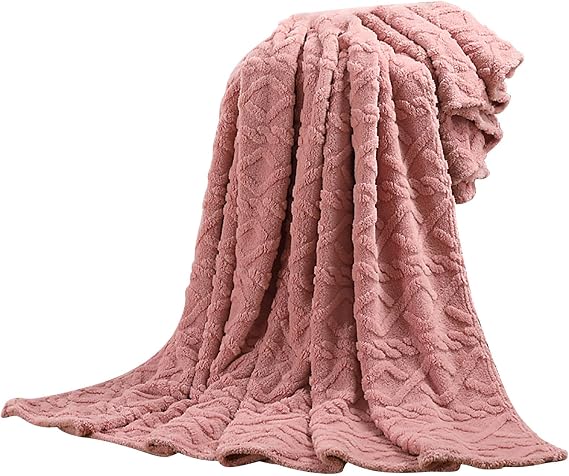 Sherpa Fleece Throw Blanket Fluffy Microfiber Solid Blankets for Bed and Couch Super Ultra Soft Flannel Fleece Blanket Large Fluffy Warm Throw Over Bed Sofa Settee,0- Pink,100x70cm