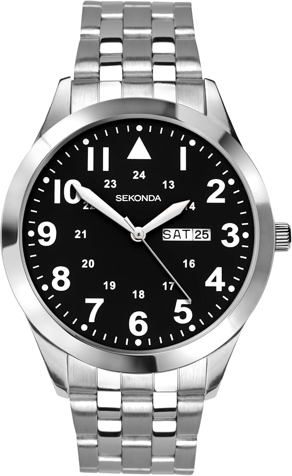 Sekonda Glide Mens Analogue Watch 40mm Silver Stainless Steel Bracelet