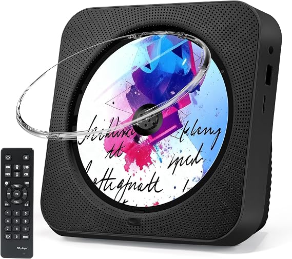 CD Player Portable Bluetooth Desktop CD Player for Home, Black