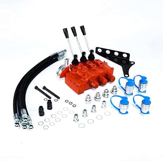 New Dual Rear Hydraulic Remote Valve Kit Compatible With Massey Ferguson Tractors 100-200-300 Series (MF 35 50 65 135 150 165 185 285 Etc (3 Point Linkage Controller)
