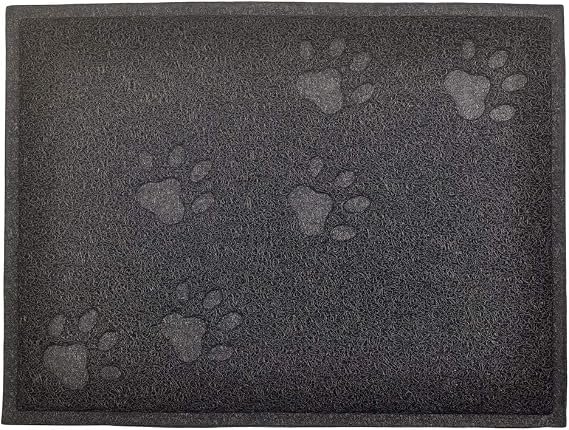 Cat Litter Box Debris Catcher Mat,Kitty Scatter Control Rug,16x12 Inches,5 Colors Available (Black)