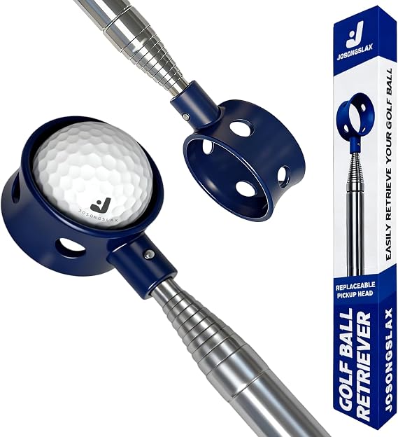 Golf Ball Retriever Telescopic for Water, 9/12/15/20Ft GolfBall Grabber Tool, Golf Accessories Gifts for Men, Women & Golfers, Golf Balls Picker with Stainless Steel Shaft & Rubber Grip