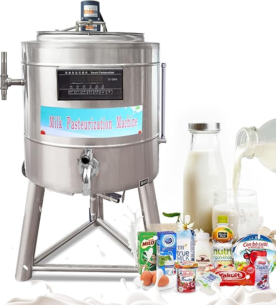 Kolice Commercial 100L Milk Pasteurizer Pasteurization Machine Sterilization Dairy Pasteurizer for Milk, Ice Cream Mix., Juice, Beer-220V, 3 Gear Pasteurization Control, Double Layers,No Freezing