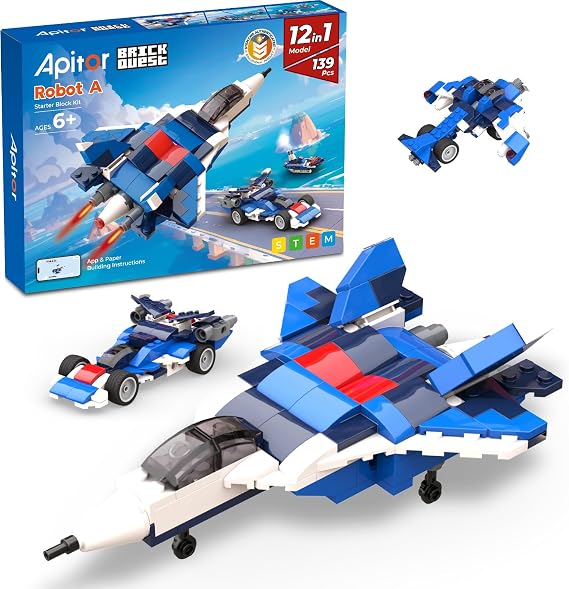 Apitor Robot A, STEM Toys for Kids Ages 6-12, 12-in-1 Quick Building Set