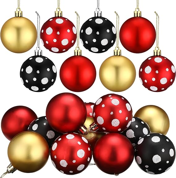 Syhood 12 Pcs 2.4 Inch Cartoon Christmas Ball Ornaments for Xmas Tree