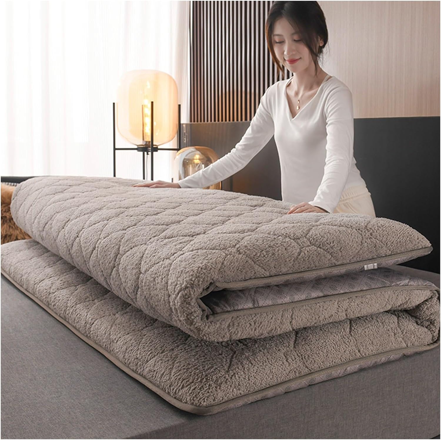 Futon Mattress Japanese Folding Floor Mattress Portable Tatami Mat Roll Up Mattress Thai Floor Rolling Mattresses for Full Queen King Twin Size Folding Sleeping Pad  Color : A , Size : 120200