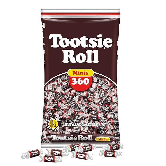Tootsie Roll Midgees Chewy Chocolate Gluten-Free Candy Minis Bulk Bag of Individually Wrapped Candies for Kids, Parties, Classroom 360 Count (Pack of 1)