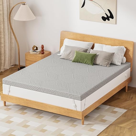 Gel Memory Foam Mattress Topper, Pain Relief,Small Double 120x190x8cm,Grey