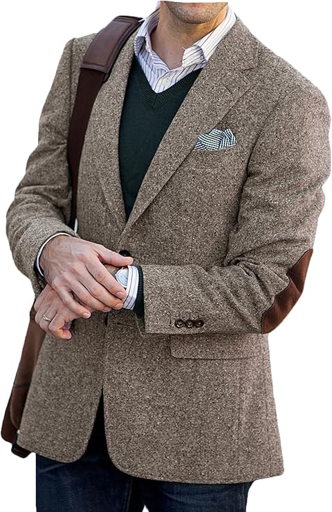 VENNYNG Mens PU Leather Blazer Jacket Slim Fit Sport Coat Casual Formal Business Blazer Formal Party Wedding