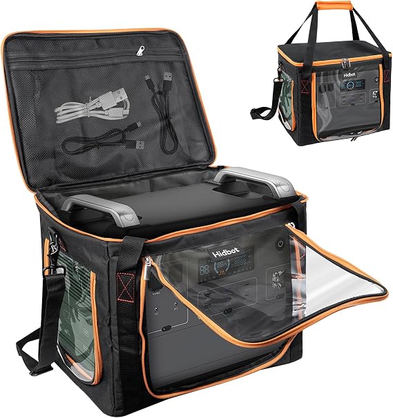 Travel Carrying Case for Anker SOLIX C1000,Water-Resistant Protective Power Station Bag for Anker SOLIX C800 & C800 Plus with Waterproof Bottom and Front Pockets