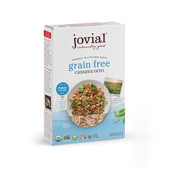 Jovial Grain-Free Cassava Orzo, Gluten Free Orzo Pasta, 8 Oz, 1 Pack