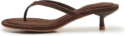 Kitten Heel Thong Sandals for Women Slip-on Low Heeled Sandal Fashion Summer Flip Flops Heels