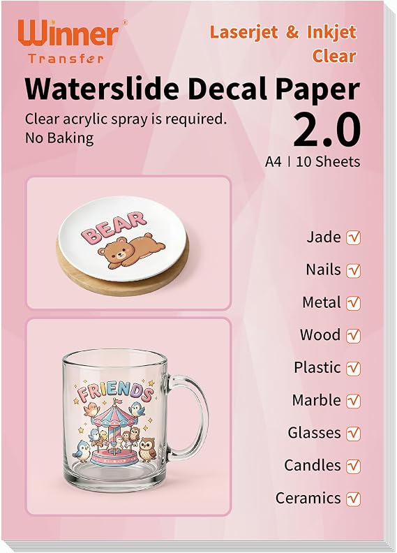 Waterslide Decal Paper Clear 2.0 A4 10 Sheets (IW0-2.0-10)