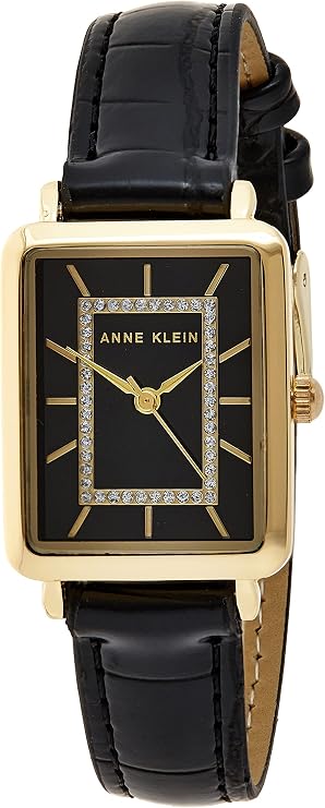 Anne Klein Women's Glitter Accented Croco-Grain Strap Watch