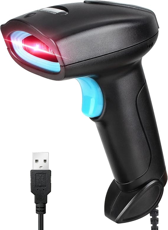 Barcode Scanner USB 1D Wired CCD Barcode Reader Supports Screen Scan for Store, Supermarket, Warehouse-U1