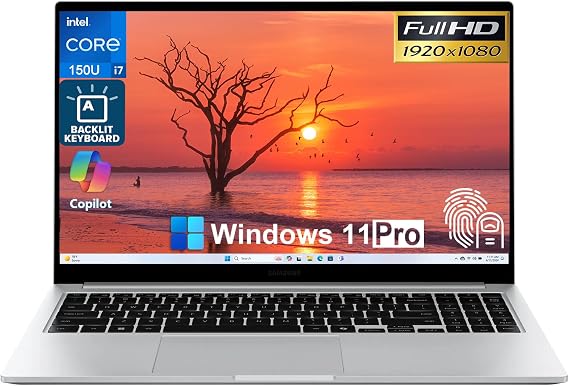 Samsung Galaxy Book4 Business Laptop, Intel 7-150U(10-Core), 15.6" FHD Display, Backlit Keyboard, Fingerprint Reader, Win 11 Pro, 16GB RAM, 1TB SSD