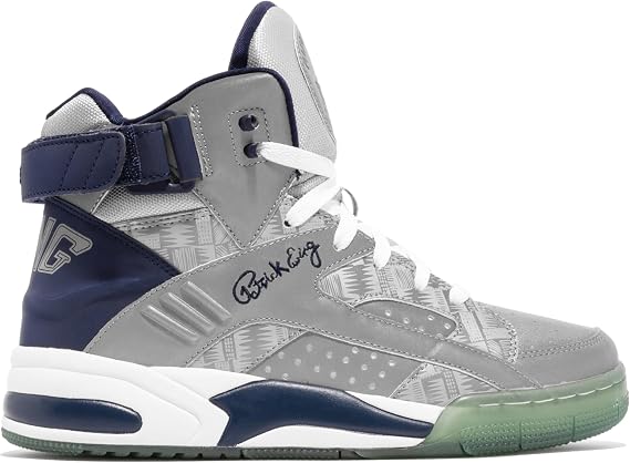 Ewing Patrick Athletics Eclipse Silver/Grey/Navy Shoes Reflective Upper, Removable Ankle Strap, EVA Midsole; Size 10