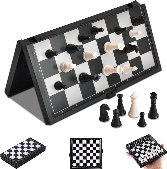 Smoostart Mini Travel Chess Set, 5-Inch Palm-Sized and Magnetically Designed, Compact and Exquisite Interesting Board Game Set