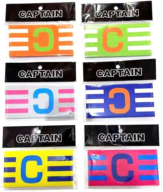 6PCS Elastic Soccer Captain Armband, Adjustable Bands for Adult, Youth | Football, Basketball
