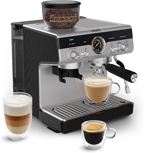 KRUPS Barista Espresso Machine with Built-In Grinder, 30 Settings