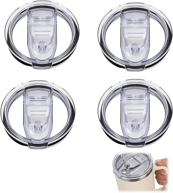 Stanley Cup Lid Replacement, Leakproof Travel Cups with Lids, Durable Replacement Lid Set, Compatible with Various Stanley Cups, Pack of Four Replacement Lids