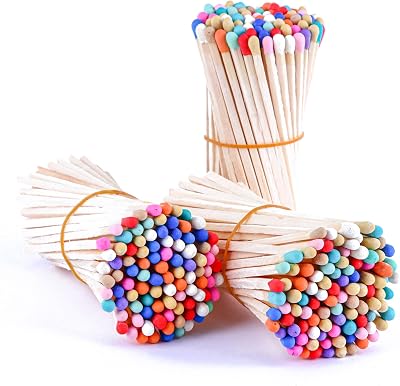 100Pcs 4 Decorative Rainbow Matches, Long Wooden Safety Matches for Candles, Fireplace, Bathroom, Candle Matches, Color Matches,Long Wooden Matchsticks for Home Décor, Gifts, Events