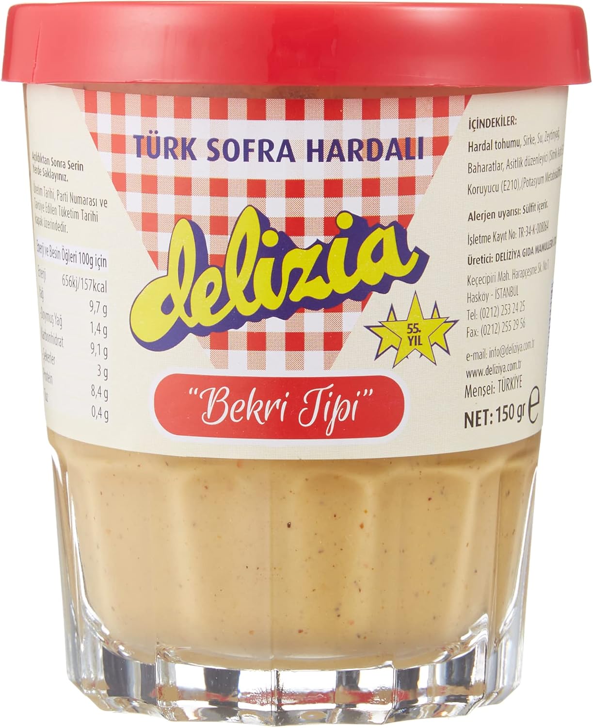 Delizia Mustard Bekri Type, Turkish Table Mustard, 150 Gr