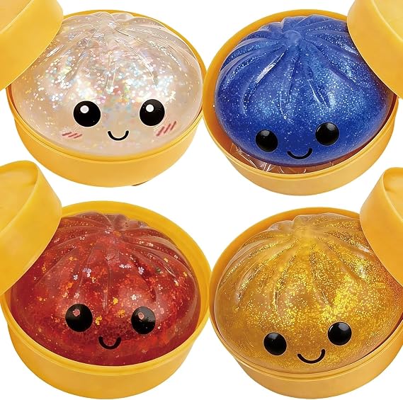 2026 New Glitter Dumpling, Soft Squeeze Toy for Stress Relief 4PCS