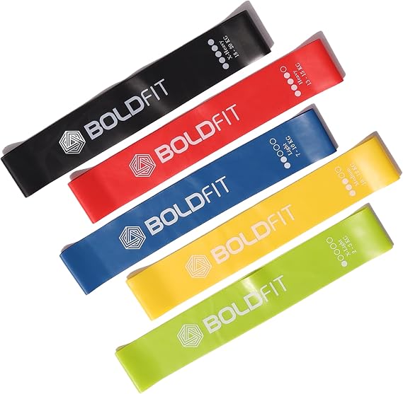 Boldfit Resistance Bands Mini Loop Set, Multicolor, Pack of 5