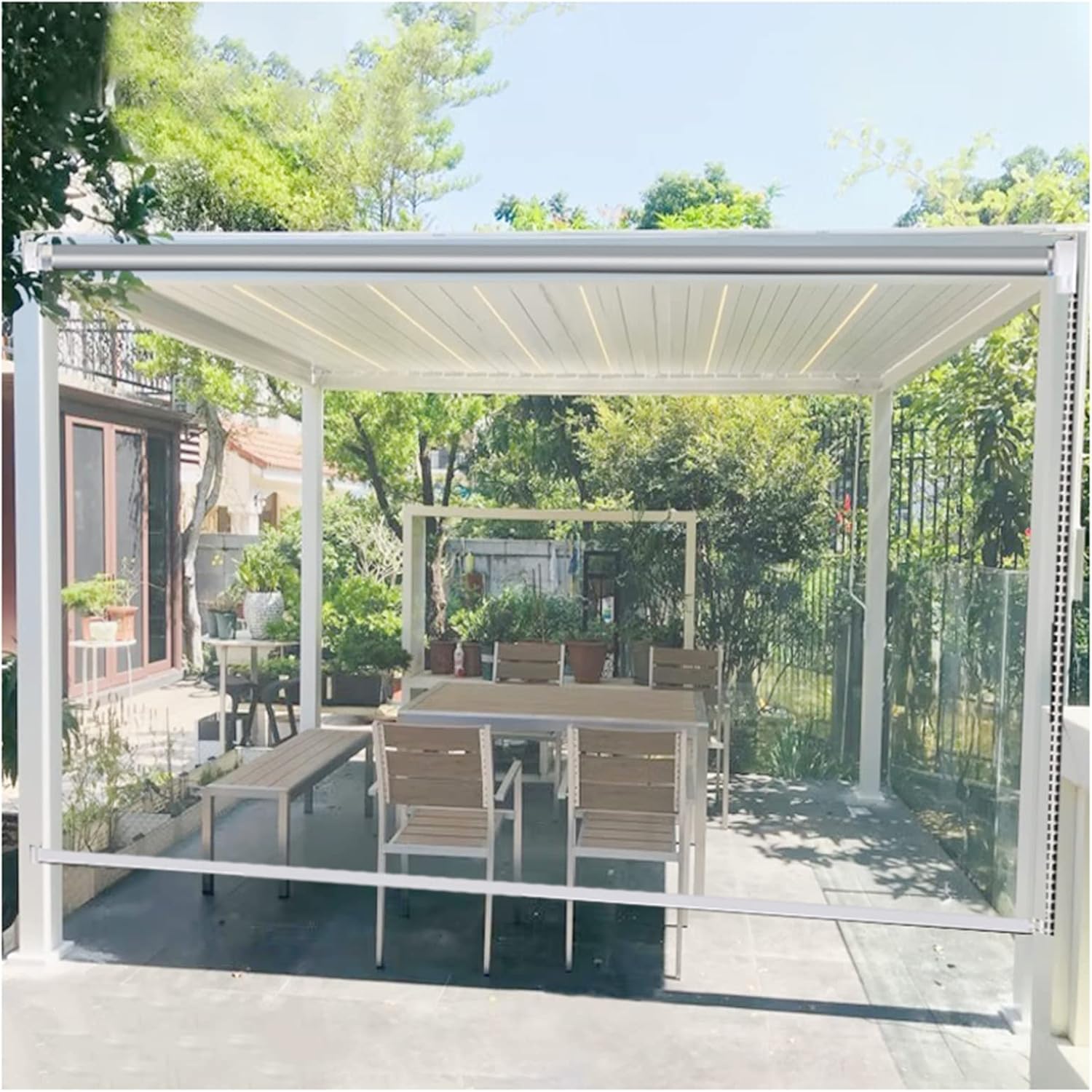 Clear Waterproof Roll Up Blinds,Outdoor Clear Vinyl Roller ShadesClear PVC Plastic Roller Blinds,Waterproof Windproof,Blinds for Outdoor Patio Hotel Office,90x140cm35.4x55.1in