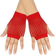 Short Fishnet Gloves for Women Punk Fingerless Mesh Glove