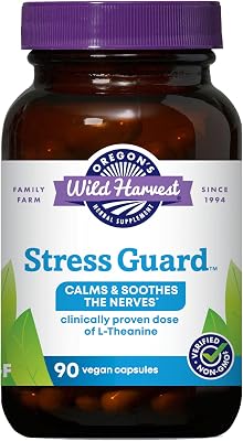 Oregons Wild Harvest, Stress Guard, L-Theanine Supplement for Natural Relief, 90 Capsules